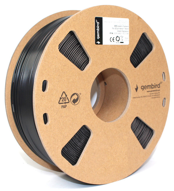 3DP-ABS1.75-01-BK ABS Filament za 3D stampac 1.75mm, kotur 1KG BLACK Oprema za 3D štampače SOPING.RS 41 3DP-ABS1.75-01-BK ABS Filament za 3D stampac 1.75mm, kotur 1KG BLACK