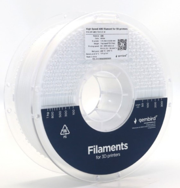 3DP-ABS1.75HY-01-W ABS filament velike brzine za 3D stampac 1.75mm, kotur 1KG WHITE Oprema za 3D štampače SOPING.RS 41 3DP-ABS1.75HY-01-W ABS filament velike brzine za 3D stampac 1.75mm, kotur 1KG WHITE