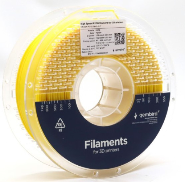 3DP-PETG1.75HY-01-Y PETG filament velike brzine za 3D stampac 1.75mm, kotur 1KG YELLOW Oprema za 3D štampače SOPING.RS 41 3DP-PETG1.75HY-01-Y PETG filament velike brzine za 3D stampac 1.75mm, kotur 1KG YELLOW