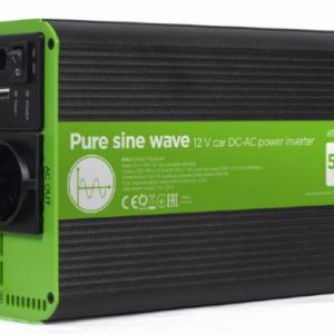 EG-PWC-PS500-01 Gembird 12V Cist sinusni auto inverter DC/AC 500W + USB port, 1,95KG