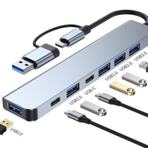 Adapter USB 3.0/USB 3.1 tip C (M) - USB 3.0 + 4 x USB 2.0 + 2 x tip C (7 u 2)