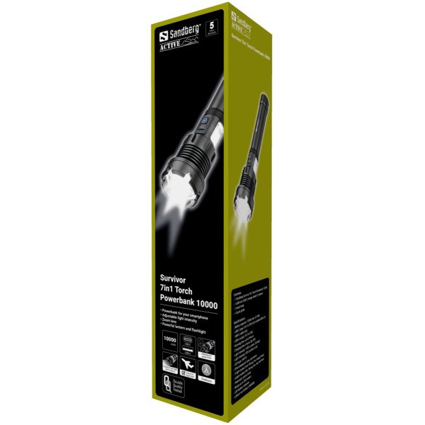 Baterijska lampa i powebank Sandberg Survivor 7u1 10000 421-09 Punjači i auto držači za mobilne telefone SOPING.RS 45 Baterijska lampa i powebank Sandberg Survivor 7u1 10000 421-09 - Слика 5