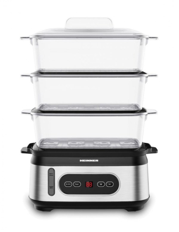 Aparat za kuvanje na pari HEINNER HSA-D950SS 3 posude/1,5l/950W Aparati za kuvanje na paru SOPING.RS 42 Aparat za kuvanje na pari HEINNER HSA-D950SS 3 posude/1,5l/950W - Слика 2