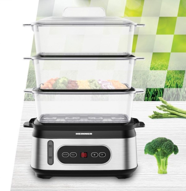 Aparat za kuvanje na pari HEINNER HSA-D950SS 3 posude/1,5l/950W Aparati za kuvanje na paru SOPING.RS 43 Aparat za kuvanje na pari HEINNER HSA-D950SS 3 posude/1,5l/950W - Слика 3