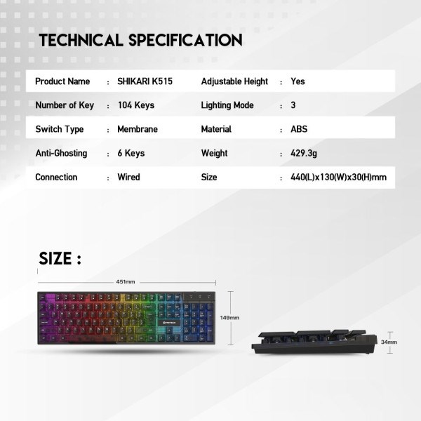 Tastatura USB Fantech K515 Shikari US crna Tastature SOPING.RS 43 Tastatura USB Fantech K515 Shikari US crna - Слика 3