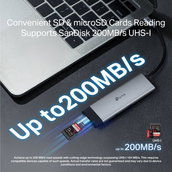 Hub TP-LINK USB Type-C 7-Port Hub/1USB-C /1 HDMI 4K 60Hz Port,1 × USB-C PD 100W Port,1 × SD Adapteri SOPING.RS 45 Hub TP-LINK USB Type-C 7-Port Hub/1USB-C /1 HDMI 4K 60Hz Port,1 × USB-C PD 100W Port,1 × SD - Слика 5
