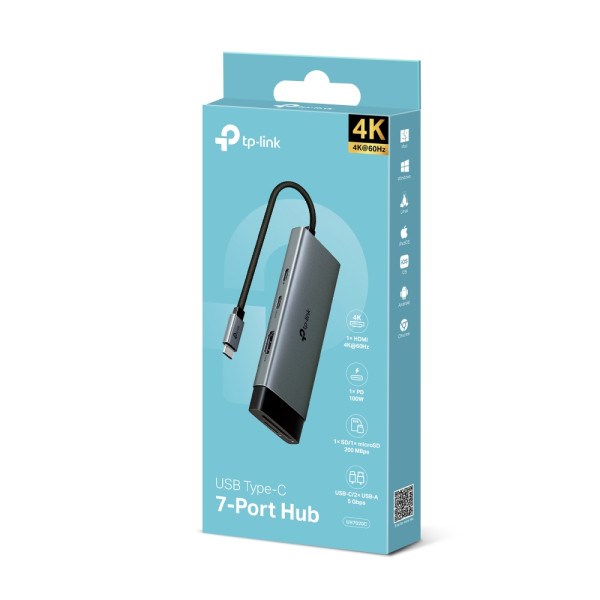 Hub TP-LINK USB Type-C 7-Port Hub/1USB-C /1 HDMI 4K 60Hz Port,1 × USB-C PD 100W Port,1 × SD Adapteri SOPING.RS 47 Hub TP-LINK USB Type-C 7-Port Hub/1USB-C /1 HDMI 4K 60Hz Port,1 × USB-C PD 100W Port,1 × SD - Слика 7