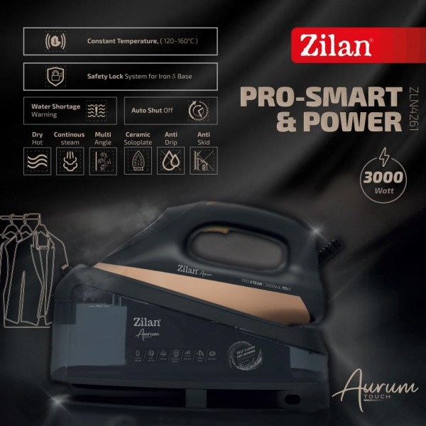 Zilan ZLN4261 Pegla na paru sa postoljem 3000W Pegle za veš SOPING.RS 44 Zilan ZLN4261 Pegla na paru sa postoljem 3000W - Слика 4