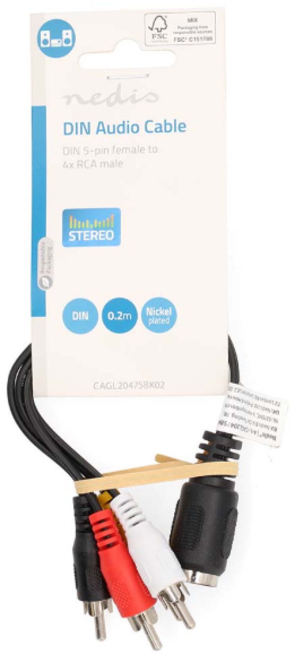 CAGL20475BK02 DIN Audio Kabl, DIN 5-Pin Zenski, 4x RCA Muski, Niklovan, 0.20 m, Okrugli, PVC, Crni Audio kablovi SOPING.RS 42 CAGL20475BK02 DIN Audio Kabl, DIN 5-Pin Zenski, 4x RCA Muski, Niklovan, 0.20 m, Okrugli, PVC, Crni - Слика 2