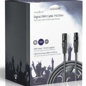 COTG15012GY200 DMX Adapter Cable XLR 3-Pin muski na XLR 3-Pin zenski, Nickel Plated, 20m, Round, PVC