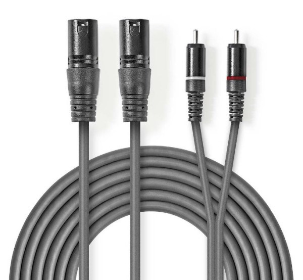 COTH15210GY30 Balanced Audio Cable 2x XLR 3-Pin muski na 2x RCA muski, 3m, PVC, Dark Grey Audio kablovi SOPING.RS 42 COTH15210GY30 Balanced Audio Cable 2x XLR 3-Pin muski na 2x RCA muski, 3m, PVC, Dark Grey - Слика 2