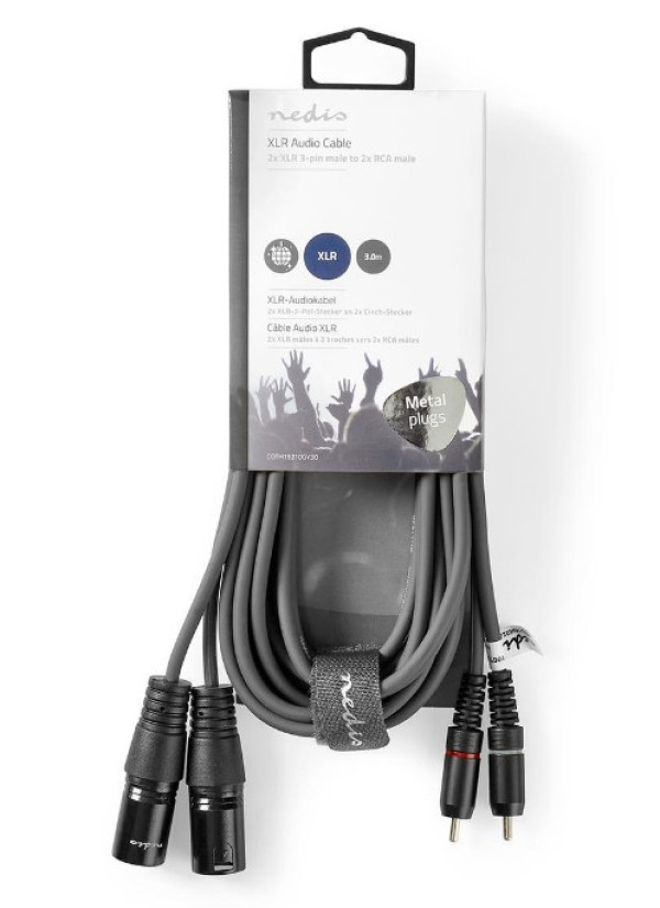 COTH15210GY30 Balanced Audio Cable 2x XLR 3-Pin muski na 2x RCA muski, 3m, PVC, Dark Grey Audio kablovi SOPING.RS 41 COTH15210GY30 Balanced Audio Cable 2x XLR 3-Pin muski na 2x RCA muski, 3m, PVC, Dark Grey