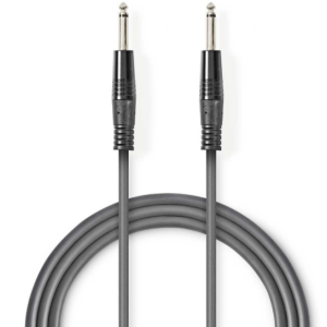 COTH23000GY50 Mono audio kabl, 6.35 mm Muski na 6.35 mm Muski, Nickel Plated, 5.00 m, Okrugli, PVC