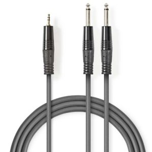 COTH23200GY50 Stereo Audio Cable 2×6.35mm muski na 3.5mm muski, 5m, Dark Grey Audio kablovi SOPING.RS COTH23200GY50 Stereo Audio Cable 2x6.35mm muski na 3.5mm muski, 5m, Dark Grey