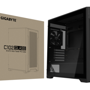 Black, Mini ITX / Micro ATX, Bočna stranica od kaljenog stakla, 2x USB 3.0 priključka na I/O panelu, - GB-C102G