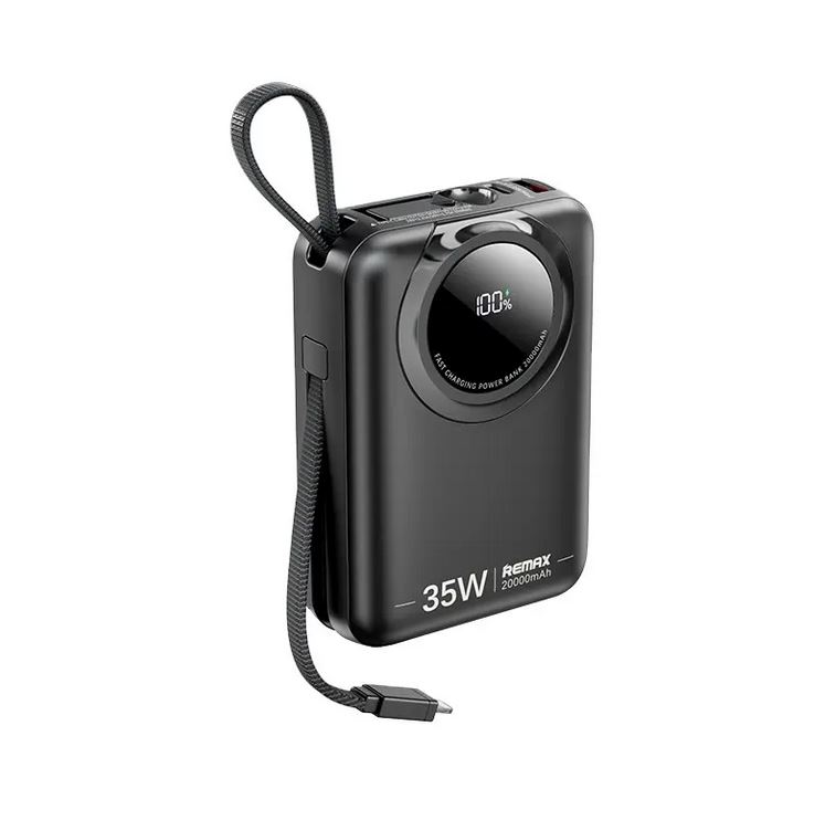 REMAX RPP-73 Black 35W Power Bank with 2 Fast Charging Cables 20000mAh Punjači i auto držači za mobilne telefone SOPING.RS 41 REMAX RPP-73 Black 35W Power Bank with 2 Fast Charging Cables 20000mAh