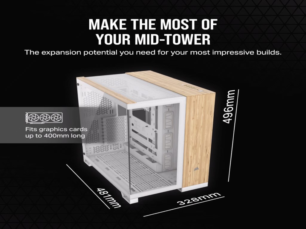Kucište CORSAIR 6500X Mid-Tower/dve komore/kaljeno staklo/bez napajanja/bela/bambus drvo Kućišta računara SOPING.RS 46 Kucište CORSAIR 6500X Mid-Tower/dve komore/kaljeno staklo/bez napajanja/bela/bambus drvo - Слика 6