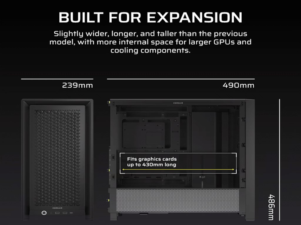 Kucište CORSAIR FRAME 4000D Mid-Tower/ATX/kaljeno staklo/bez napajanja/crna Kućišta računara SOPING.RS 44 Kucište CORSAIR FRAME 4000D Mid-Tower/ATX/kaljeno staklo/bez napajanja/crna - Слика 4