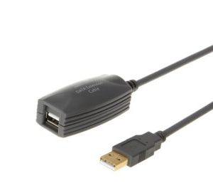 Kabl sa pojačivačem USB A - USB A M/F 5m crni