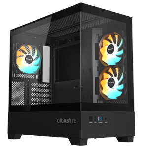 Black, M-ATX C201 PANORAMIC, Dual USB 3.0 ports on front I/O, Supports radiators up to 360mm, Detach - GB-C201P