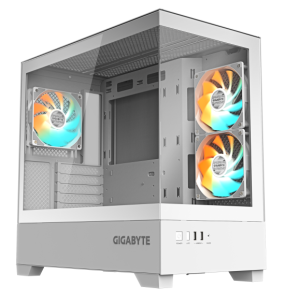 White, M-ATX C201 PANORAMIC, Dual USB 3.0 ports on front I/O, Supports radiators up to 360mm, Detach - GB-C201PI