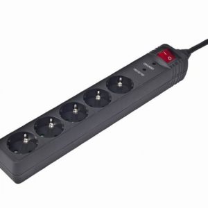 Surge Protection Power strip, 5 sockets, 4.5m, 16A, Indicates Correct Grounding, Power Switch, Black - SPG5-C-15
