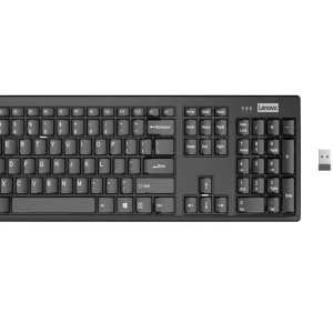 Lenovo 100 Wireless Combo Ultra slim Keyboard Spill resistan and Mouse (1600 DPI) USB-A Black US Eng - GX31Q28916