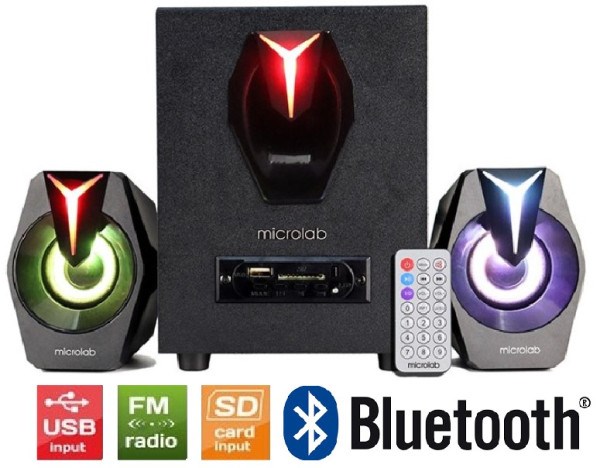 Microlab G100BT Aktivni zvucnici 2.1 11W (5W,2x3W) 3,5mm, SD, USB, FM, Bluetooth, daljinski, LED Zvučnici za računare SOPING.RS 44 Microlab G100BT Aktivni zvucnici 2.1 11W (5W,2x3W) 3,5mm, SD, USB, FM, Bluetooth, daljinski, LED - Слика 4