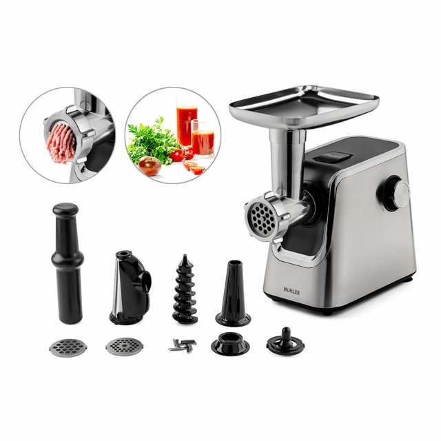 Muhler MG1808TS – Masina za mlevenje mesa I paradajza 600-1800W, INOX Mali kućni aparati - ostalo SOPING.RS 41 Muhler MG1808TS - Masina za mlevenje mesa I paradajza 600-1800W, INOX