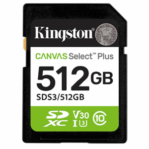 SD Card 512GB, Canvas Select Plus, SDHC Class10 UHS-1 U3 V30, up to 150MB/s read - SDS3/512GB