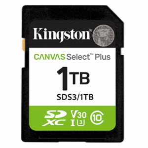SD Card 1TB, Canvas Select Plus, SDHC Class10 UHS-1 U3 V30, up to 150MB/s read - SDS3/1TB