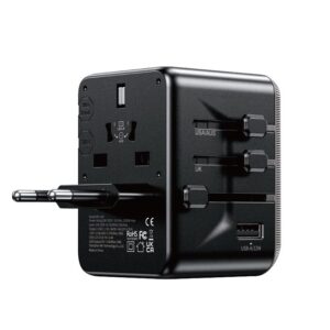 WP-U69 Univerzalni Strujni GaN punjač, 5-porta USB (3.0 i 4 x 3.1 tipC-EU/UK/AU/US/JAP) 35W, crni