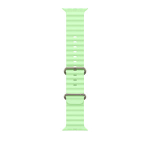 49mm Neon Green Ocean Band - Natural Titanium Finish
