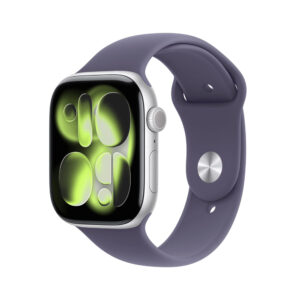 Apple Watch Series 11 GPS 46mm Silver Aluminium Case with Purple Fog Sport Band - M/L