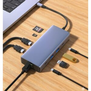 Adapter TIP-C na 2xHDMI+2xUSB+2xTIP C+SD/TF+RJ45 Adapteri SOPING.RS Adapter TIP-C na 2xHDMI+2xUSB+2xTIP C+SD/TF+RJ45