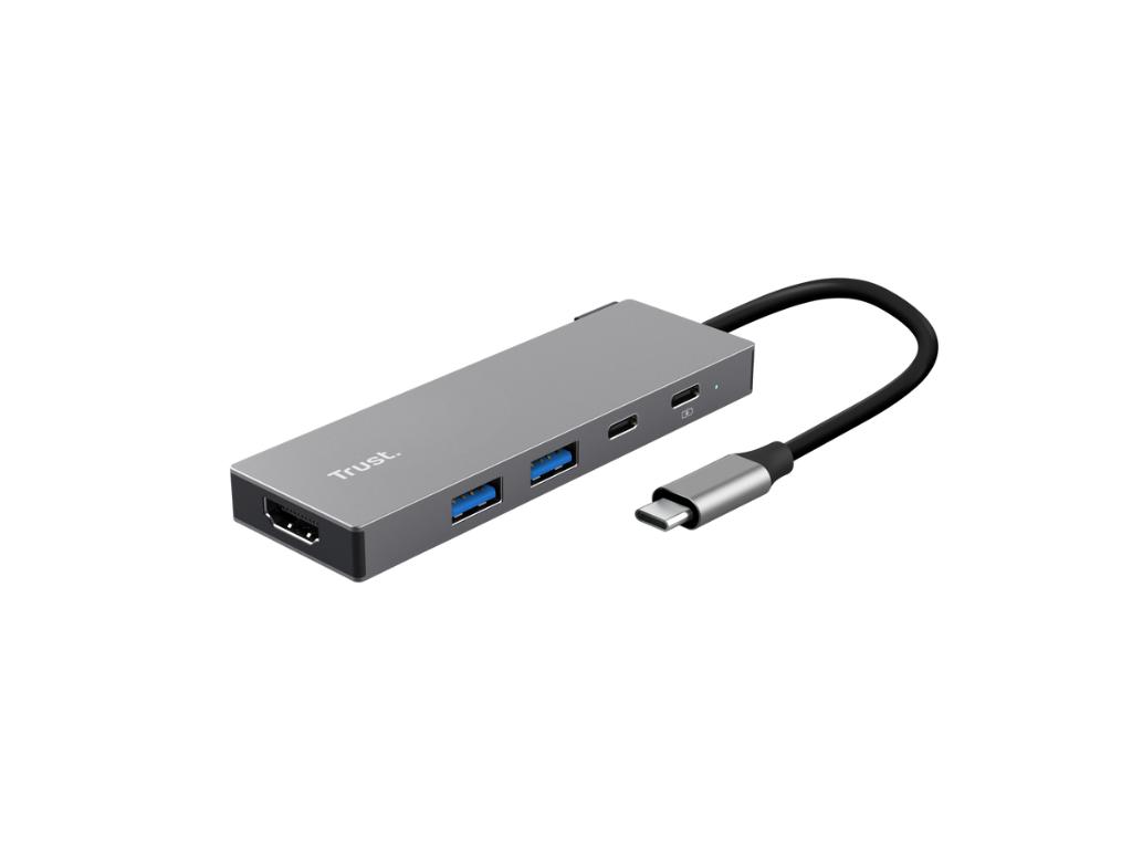 Adapter TRUST DALYX 5-IN-1 MULTIPORT/alu/siva Adapteri SOPING.RS 41 Adapter TRUST DALYX 5-IN-1 MULTIPORT/alu/siva