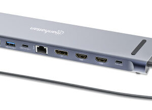 Docking station Manhattan 12in1 USB-C 100W-2xHDMI/DP/GLAN/3xUSB/USB-C 190305