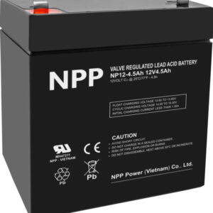 NPP NP12V-4.5Ah, AGM BATTERY, C20=4.5AH, T1, 90x70x101x107, 1,5KG, BLACK