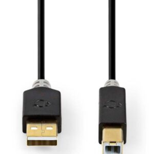 CCBW60100AT20 USB kabl 2.0 USB-A muški na USB-B muški, za stampac 480 Mbps, Pozlac´eni, 2m, Okrugli