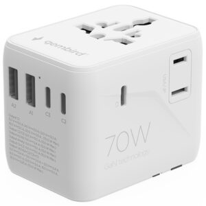 Travel adapter TPA-2A3C70-01-W Gembird Univerzalni 70W