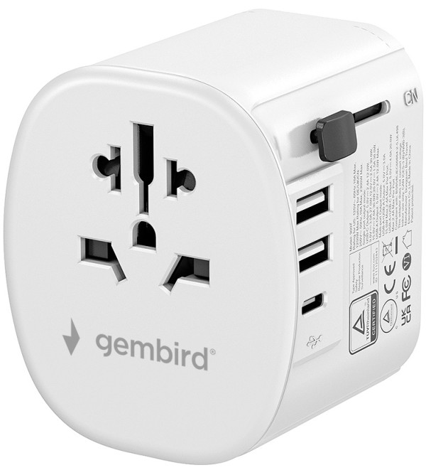 Travel adapter TPA-EU2A1C15-01-W Gembird Univerzalni, sa uzemljenjem 15W UPS i ispravljači SOPING.RS 41 Travel adapter TPA-EU2A1C15-01-W Gembird Univerzalni, sa uzemljenjem 15W