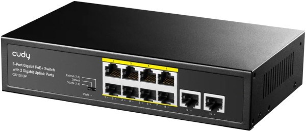 Cudy GS1010P 8-Port Gigabit PoE+ Switch with 2 Gigabit Uplink ports, PoE 30W Svičevi SOPING.RS 42 Cudy GS1010P 8-Port Gigabit PoE+ Switch with 2 Gigabit Uplink ports, PoE 30W - Слика 2