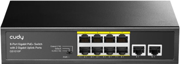 Cudy GS1010P 8-Port Gigabit PoE+ Switch with 2 Gigabit Uplink ports, PoE 30W Svičevi SOPING.RS 43 Cudy GS1010P 8-Port Gigabit PoE+ Switch with 2 Gigabit Uplink ports, PoE 30W - Слика 3