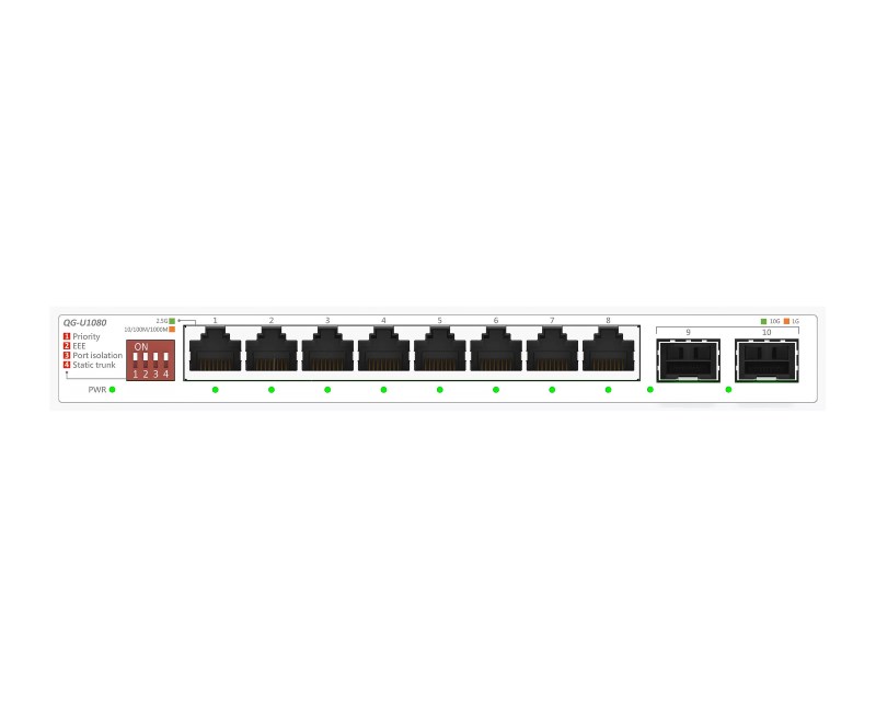 QG-U1080 8-port + 2-port 10G switch beli Svičevi SOPING.RS 43 QG-U1080 8-port + 2-port 10G switch beli - Слика 3