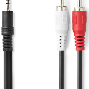 CAGL22200BK15, Stereo audio kabl 3,5 mm muški, 2x RCA muški, Niklovani, 1,50 m, Crni